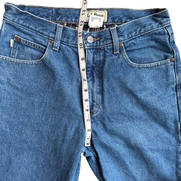 L. L. Bean Mens Classic Straight Leg Jeans with Plaid Flannel Lining‎ Size 31x29 - Picture 8 of 11